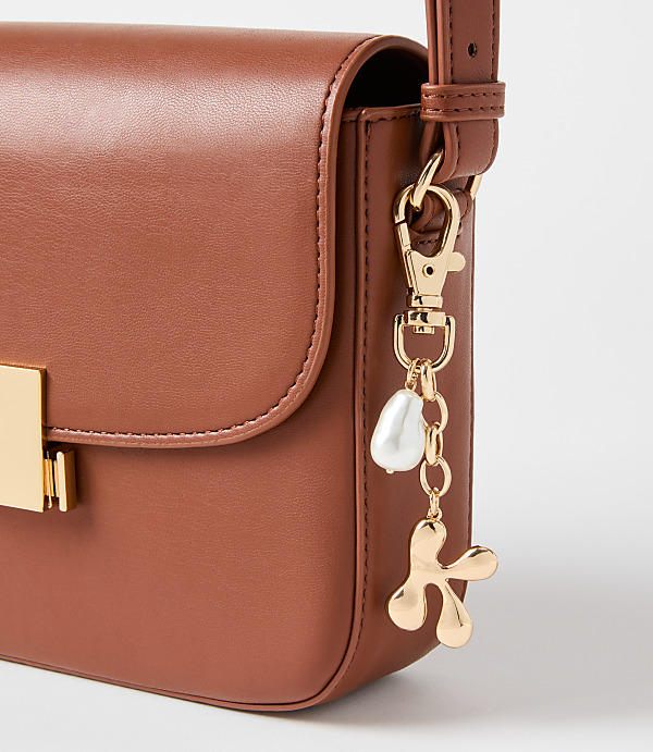 Pearlized Bubble Letter Initial Bag Charm