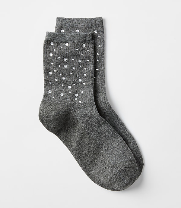 Sparkle Embellished Crew Socks