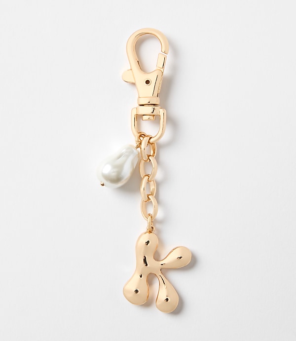 Pearlized Bubble Letter Initial Bag Charm