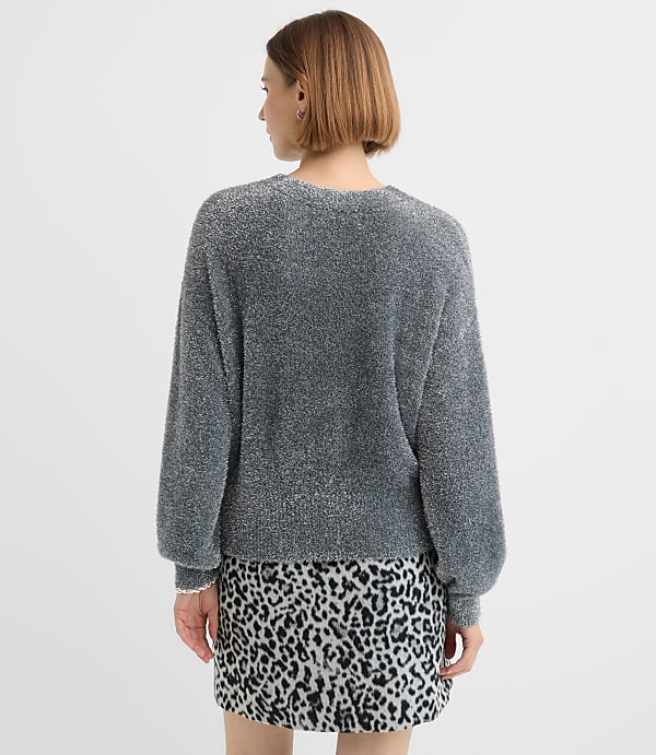 Petite Tinsel Fuzzy Sweater