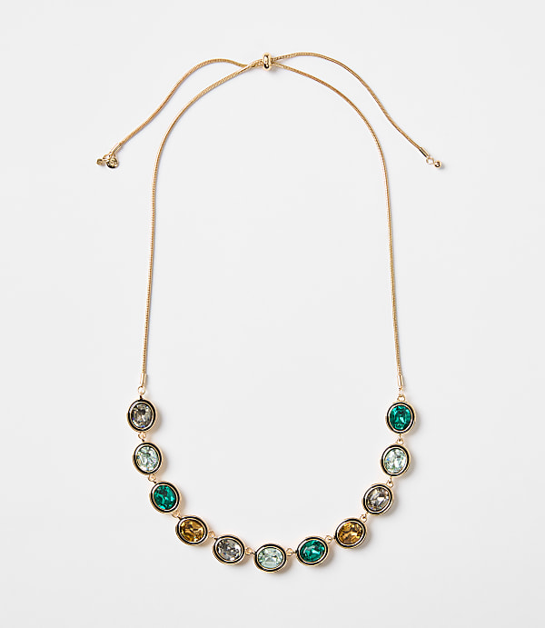 Sparkle Enamel Pull Tie Statement Necklace