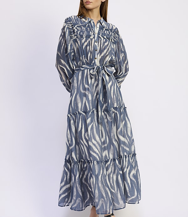 En Saison Rosalie Mixed Media Midi Dress