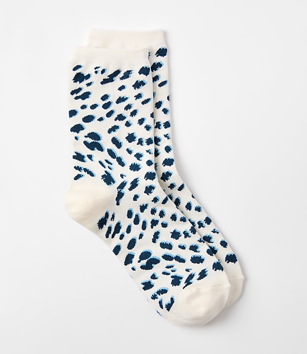 Leopard Print Cozy Crew Socks