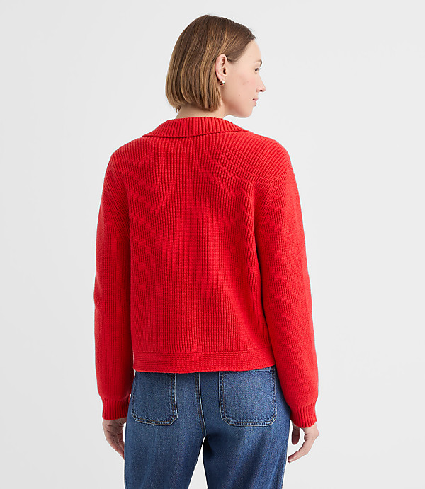 Ribbed Button Tab Sweater Jacket