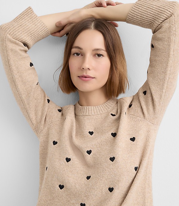 Mini Heart Embroidered Sweater