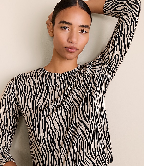 Lou & Grey Zebra Print Essential Modal Long Sleeve Tee