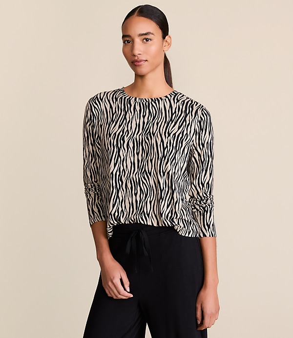 Lou & Grey Zebra Print Essential Modal Long Sleeve Tee