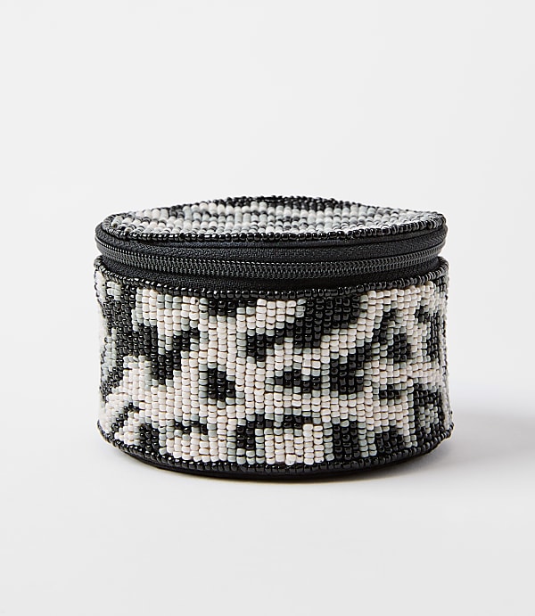 Snow Leopard Beaded Jewelry Box