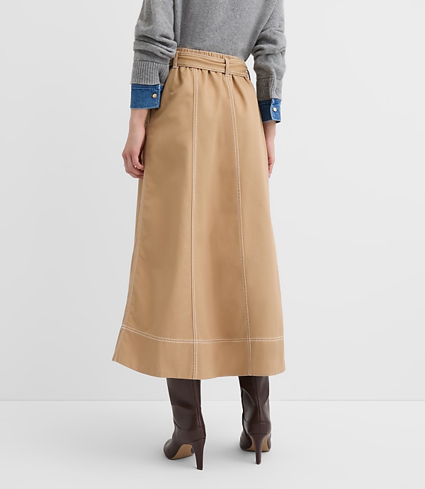 Belted Midi Pocket Skirt