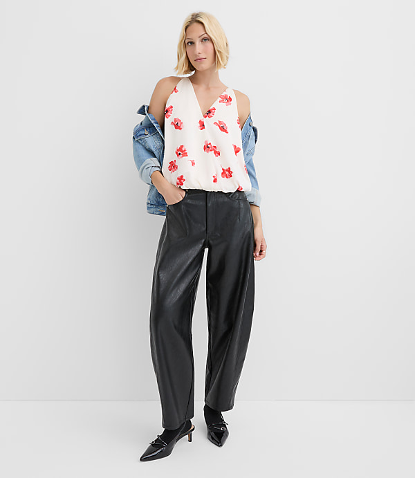 Floral Bubble Hem Wrap Cami