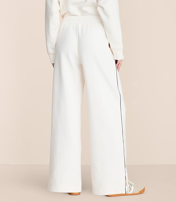 Lou & Grey Piped Elite Fleece Wide Leg Sweatpants