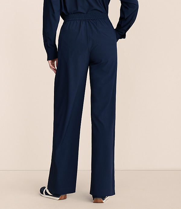 Lou & Grey Seersucker Wanderweave Wide Leg Trouser Pants