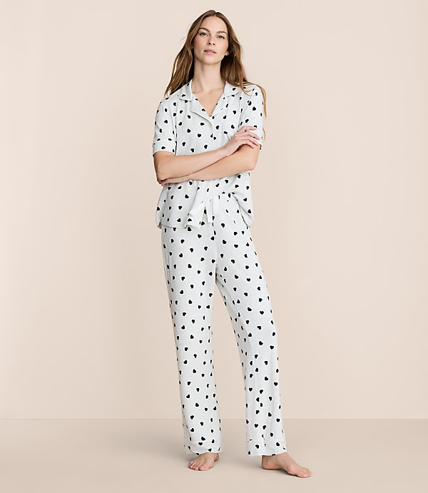 Heathered Heart Pajama Set