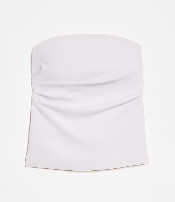 LOFT Versa Crepe Drape Pleated Strapless Top