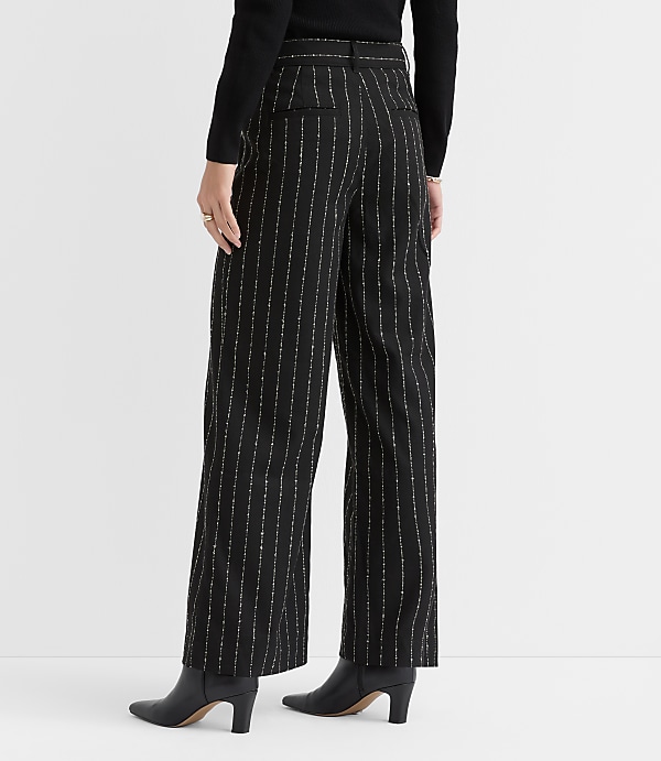 Palmer Wide Leg Pants in Brushed Pinstripe