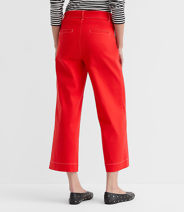 Palmer Wide Leg Crop Pants in Contrast Stitch