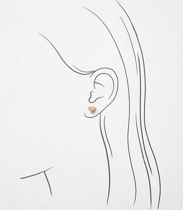 Pave Heart Stud Earring Set