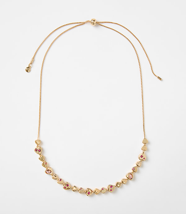 Sparkle Heart Pull Tie Necklace