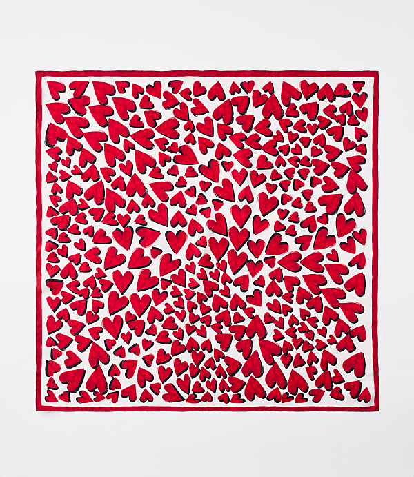 Heart Silk Square Scarf