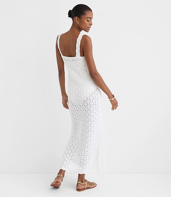 LOFT Beach Stitchy V-Neck Maxi Sweater Dress