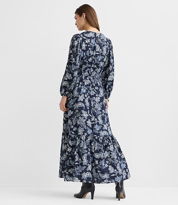 Paisley Bow Maxi Pocket Dress