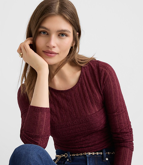 Lace Ruched Bodice Top