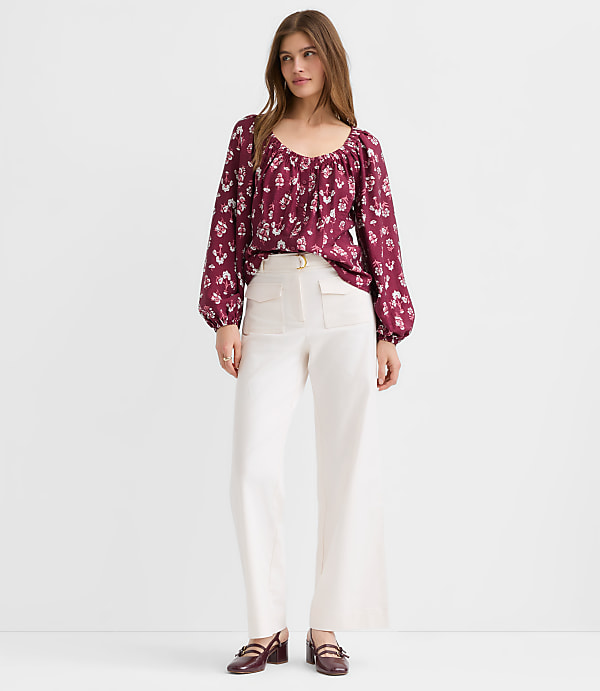 Belted Palmer Wide Leg Pants in Pique