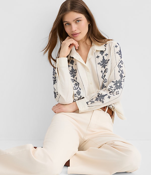 Floral Striped Everyday Relaxed Shirt