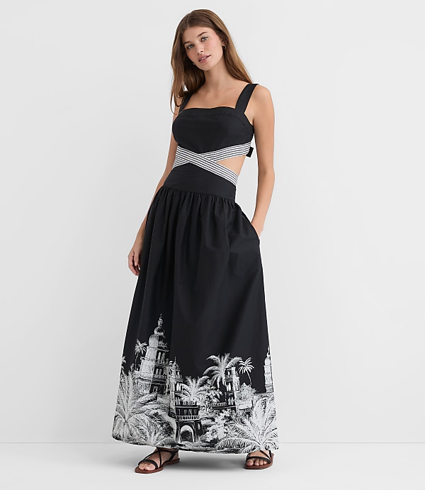 LOFT Beach Casablanca Cutout Maxi Pocket Dress