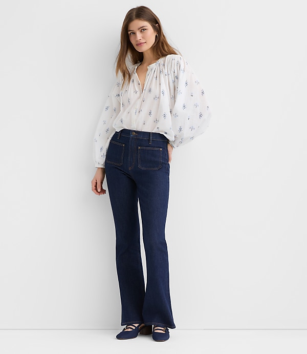 Floral Balloon Sleeve Blouse