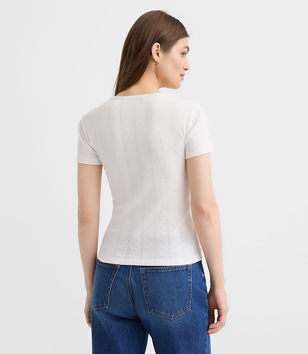 Pointelle Baby Tee