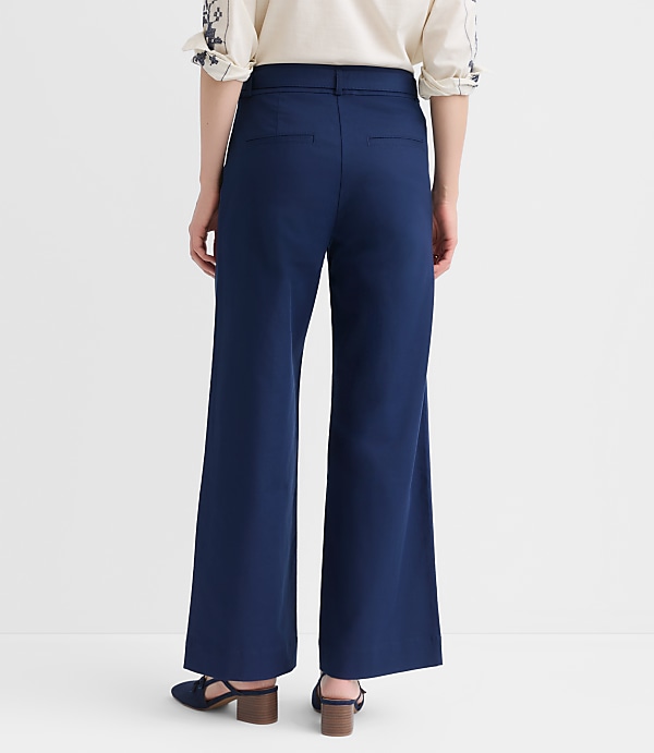 Belted Palmer Wide Leg Pants in Pique