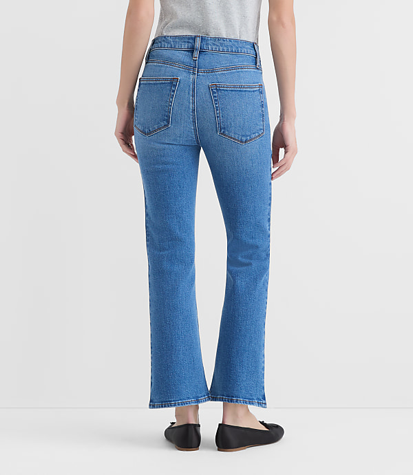 Rivete High Rise Kick Crop Jeans in Vintage Mid Wash