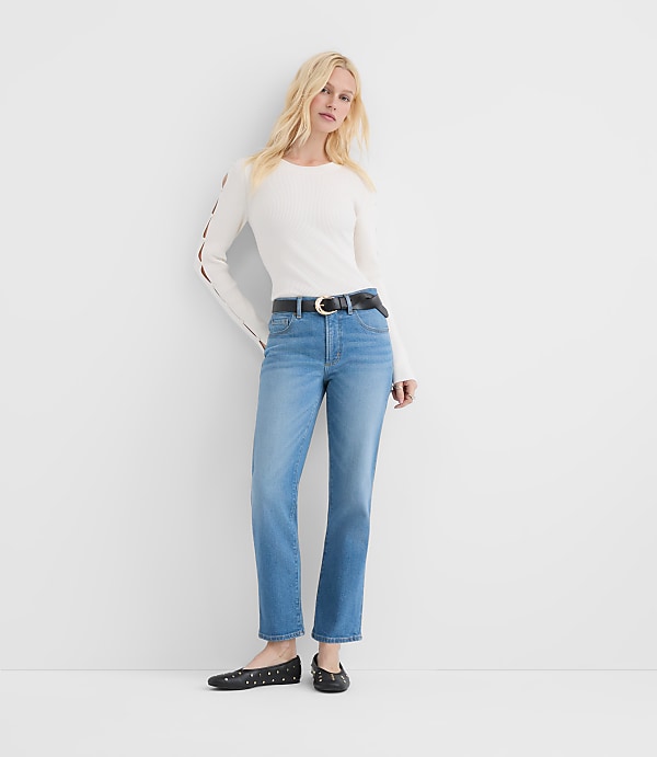 Rivete Mid Rise Slim Jeans in Vintage Mid Wash