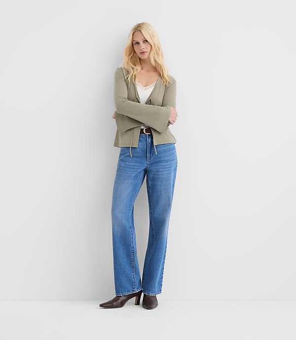 Rivete Mid Rise Relaxed Straight Jeans in Vintage Mid Wash