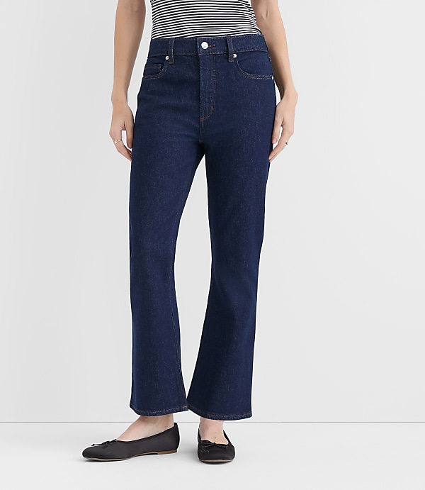 Rivete High Rise Kick Crop Jeans in Nova Wash
