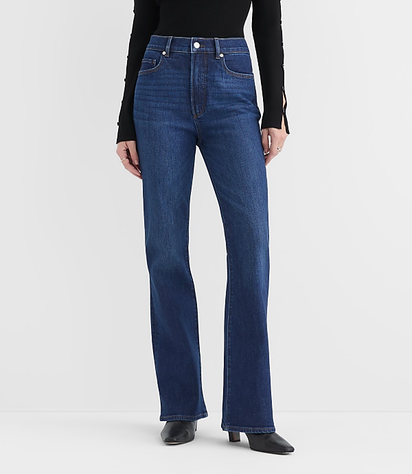 Rivete Curvy High Rise Slim Flare Jeans in Muse Wash