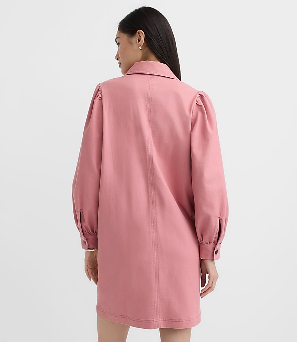 Seamed Zip Mini Pocket Dress