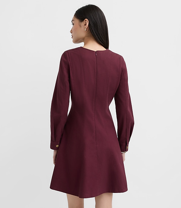 Seamed Barrel Sleeve Mini Dress