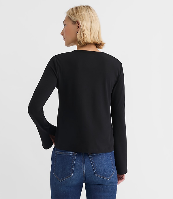 Crepe Jersey Tie Front Top