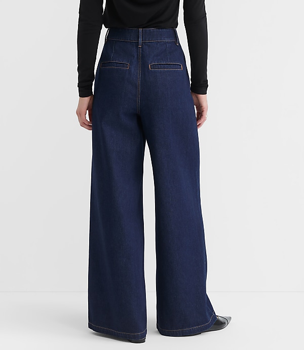 High Rise Trouser Jeans in Dark Rinse