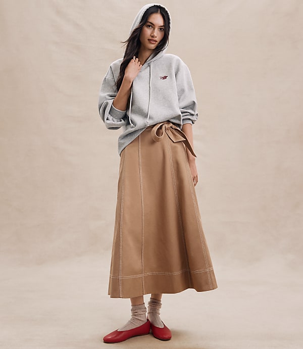 Belted Midi Pocket Skirt