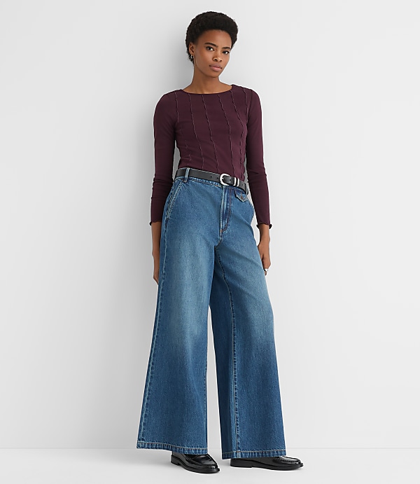 High Rise Trouser Jeans in Vintage Mid Wash