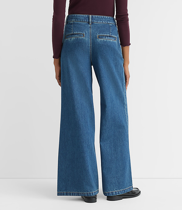 Curvy High Rise Trouser Jeans in Vintage Mid Wash