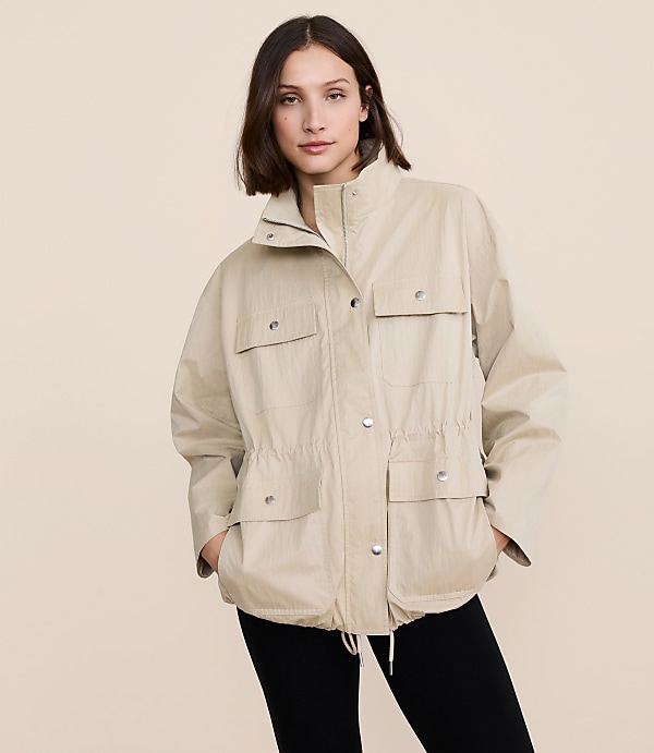 Lou & Grey Peached Cinched Utility Jacket