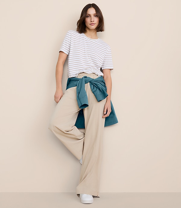 Lou & Grey Wanderweave Zip Wide Leg Pants