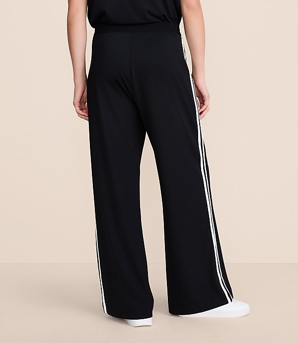 Lou & Grey Double Stripe Pintucked Luvstretch Wide Leg Pants