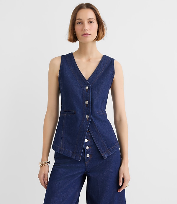 Denim Vest in Classic Rinse Wash