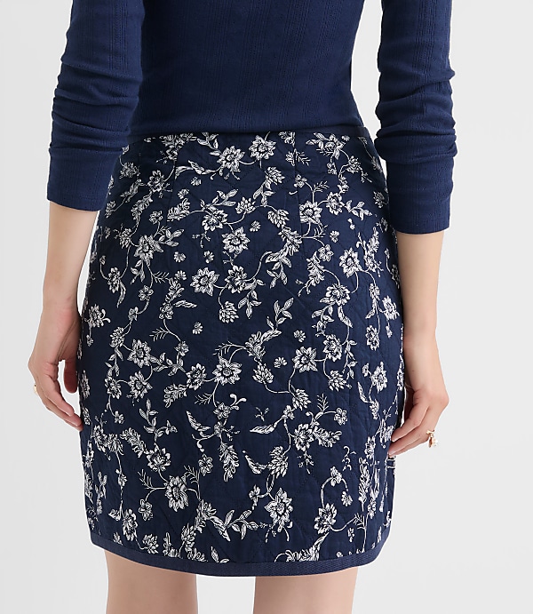 Floral Quilted Mini Skirt