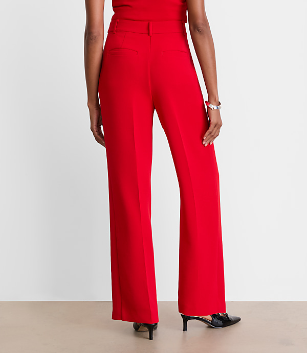 Petite LOFT Versa Crepe Drape Pleated Relaxed Straight Pants